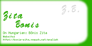 zita bonis business card